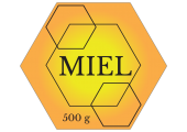Étiquette hexagonale Miel 500 g à personnaliser en ligne
