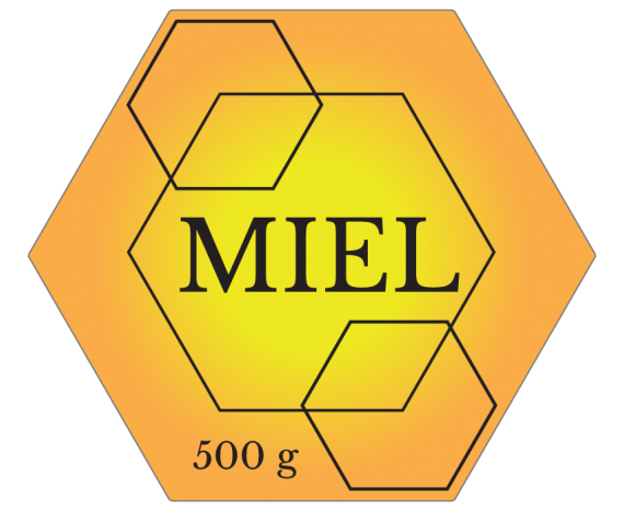 Étiquette hexagonale Miel 500 g à personnaliser en ligne