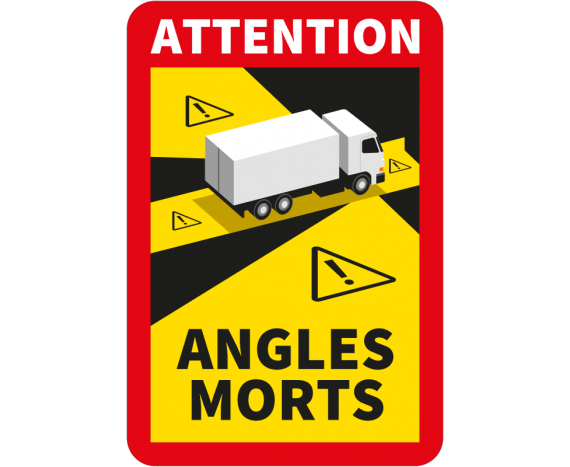 Étiquette attention angles morts pour camion