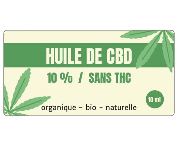 Sticker rectangulaire huile de CBD