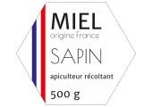 Étiquette hexagonale miel de sapin 500 g à personnaliser