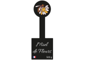 Étiquette noire miel de fleurs à personnaliser en ligne