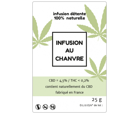 Étiquette à personnaliser en ligne - infusion au chanvre