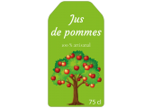 Étiquette verte jus de pommes 75 cL à personnaliser en ligne