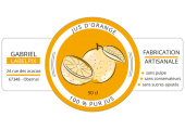 Autocollant pour bouteille de jus d'orange avec forme spéciale