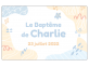 Sticker baptême de Charlie à personnaliser