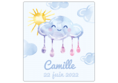 Sticker baptême Camille à personnaliser