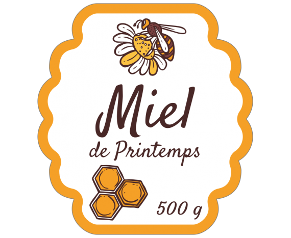 Miel de Printemps 500g forme de ruche à personnaliser 