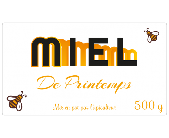 Autocollant miel de printemps 500 g à personnaliser