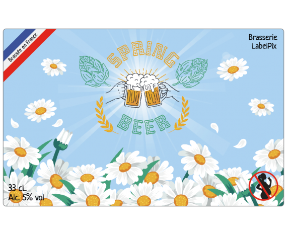 Étiquette bière de printemps 33cl à personnaliser en ligne