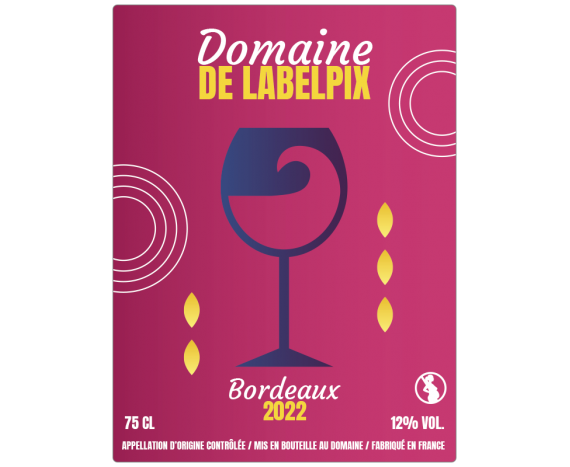 Autocollant bouteille de vin 75 cl à personnaliser en ligne