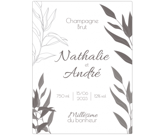 Autocollant mariage Nathalie & André