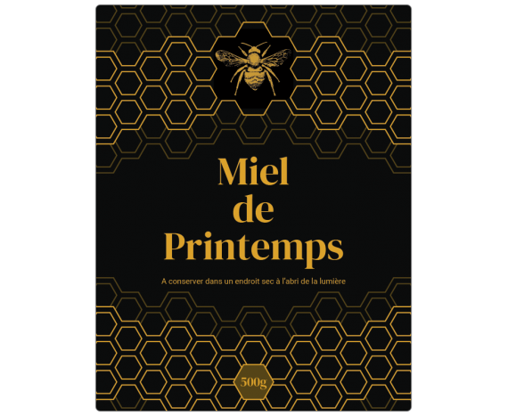 Autocollant à personnaliser en ligne - miel de printemps 500g