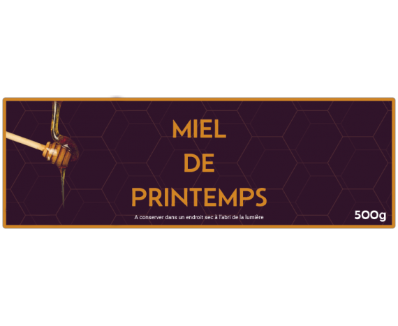 Miel de printemps 500g géométrique à personnaliser en ligne