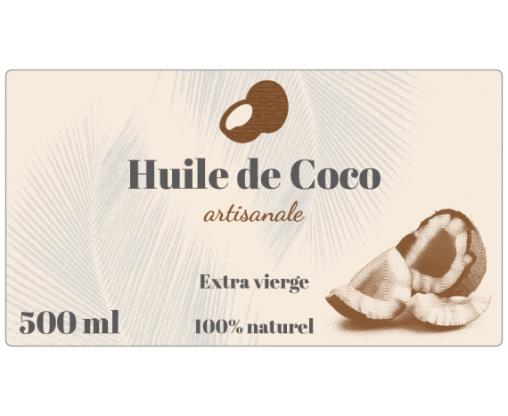 Étiquette adhésive huile de coco à personnaliser en ligne