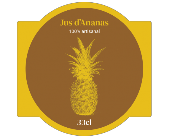 Autocollant pour bouteille de jus d'ananas à personnaliser
