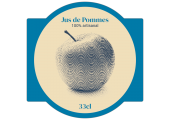 Autocollant jus de pommes artisanal 33 cl à personnaliser
