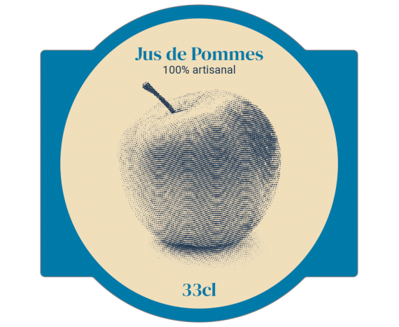 Autocollant jus de pommes artisanal 33 cl à personnaliser