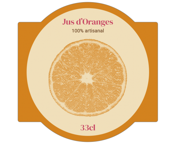 Autocollant à personnaliser en ligne pour bouteille de jus d'orange 33 cL