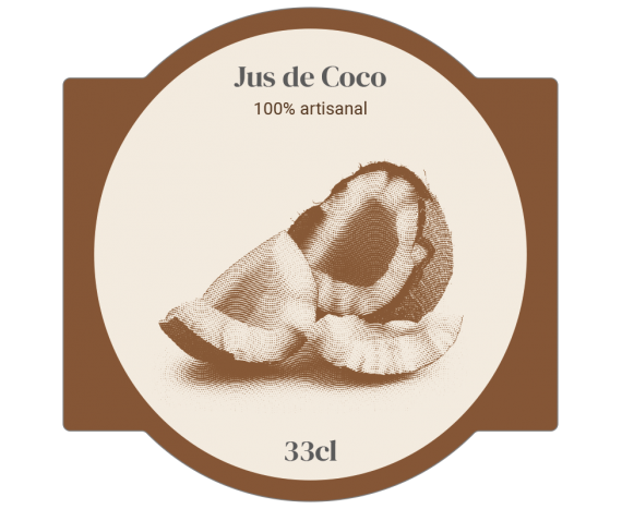 Étiquette adhésive jus de coco 33 cl à personnaliser 