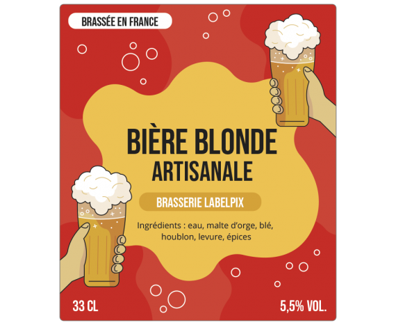 Étiquette à personnaliser en ligne pour bouteille de bière blonde