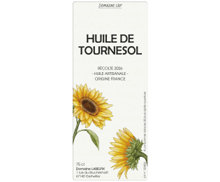 Étiquette personnalisable pour bouteille - huile de tournesol