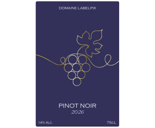 Étiquette vin alsacien avec dorure –  Pinot Noir