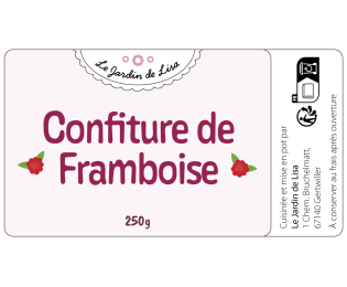 Étiquette pour pot de confiture à la framboise personnalisable