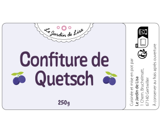 Étiquette de pot de confiture de quetsch - design coloré