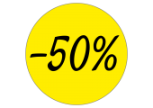 Étiquettes promotions remise -50%