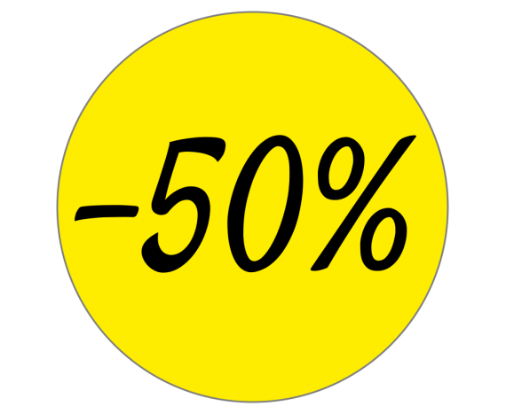 Étiquettes promotions remise -50%