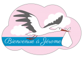 autocollant enveloppe naissance cignogne et prénom