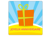 Etiquette Joyeux Anniversaire cadeau