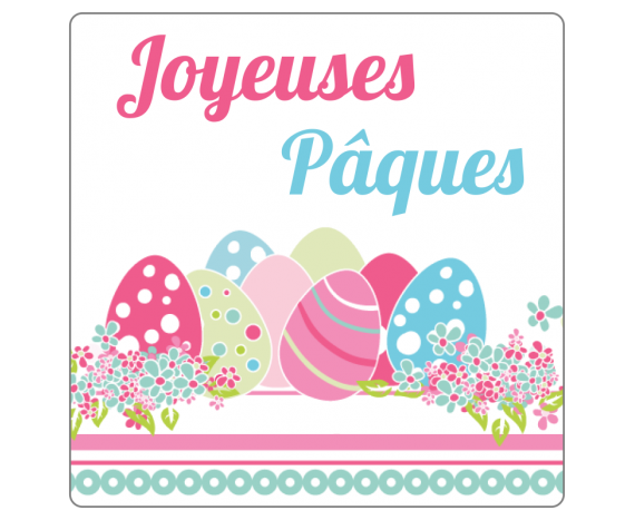 Étiquettes Joyeuses Pâques petits oeufs