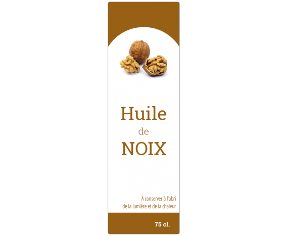 étiquette grande bouteille huile de noix