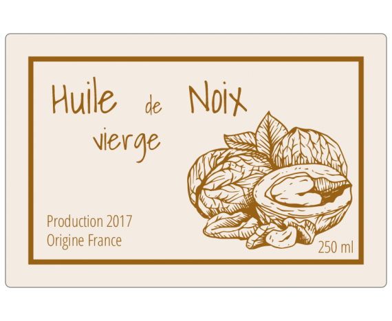 Etiquette Huile De Noix Vierge Origine France