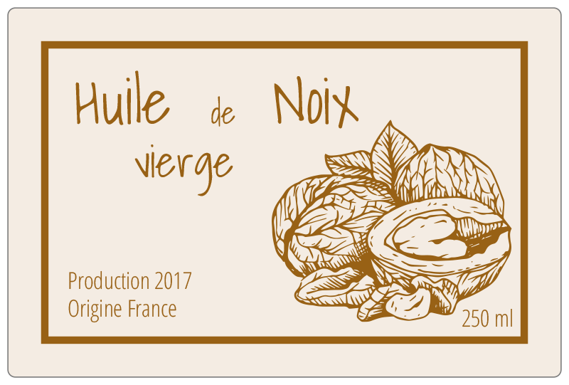Etiquette Huile De Noix Vierge Origine France