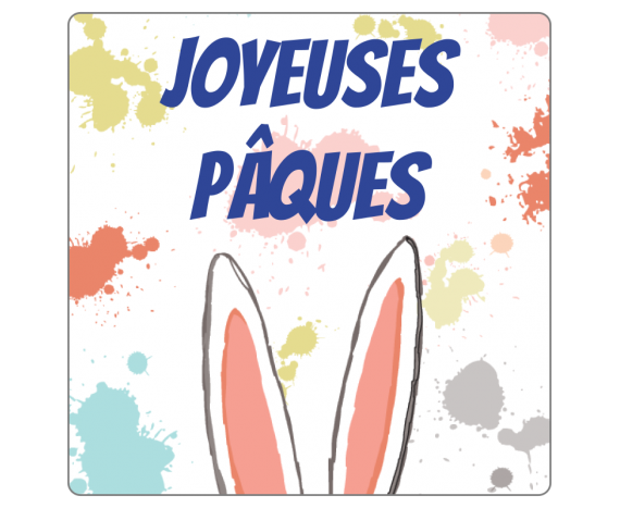 Autocollant à personnaliser Joyeuses Pâques - impression en ligne