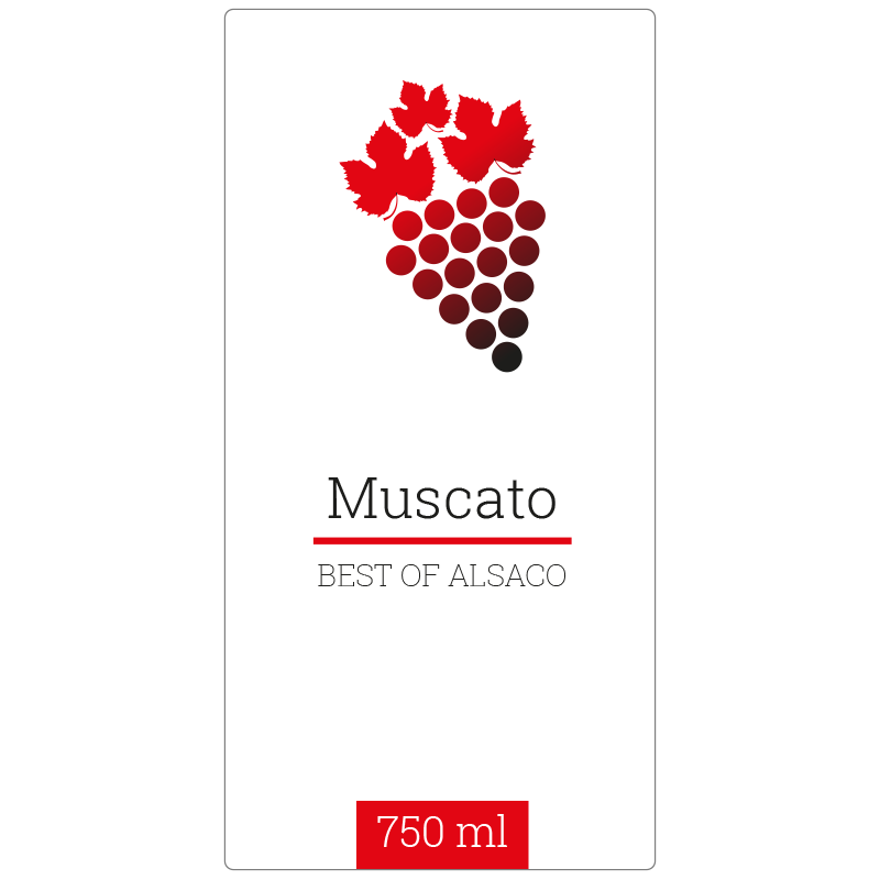 Étiquette vin personnalisée muscat rouge et noir style moderne