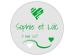 étiquette mariage fond gris coeur vert