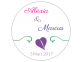 étiquette mariage simple et colorée coeur violet