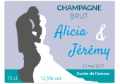 etiquette champagne brut mariage