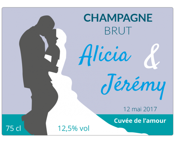 etiquette champagne brut mariage