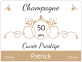 étiquette champagne cuvée prestige