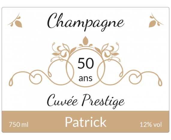 étiquette champagne cuvée prestige