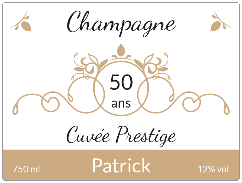 Bouteille De Champagne Personnalisee Avec Etiquette Anniversaire