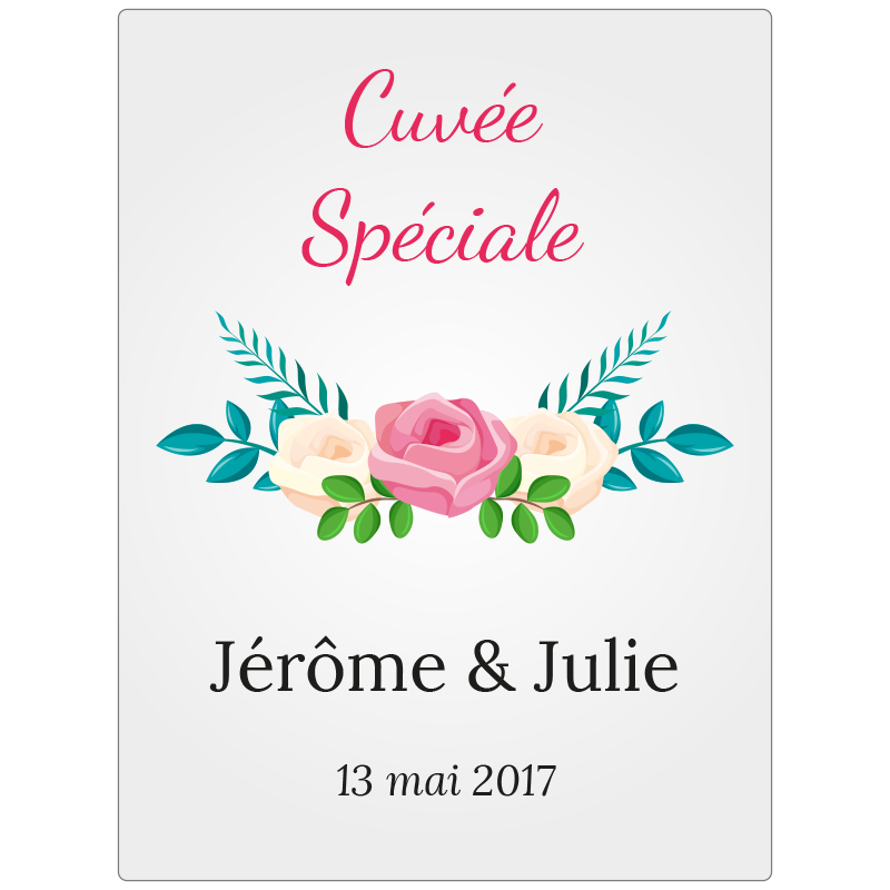 Etiquettes autocollantes pour bouteilles personnalisés mariage floral