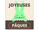 Étiquettes Joyeuses Pâques Lapin Vert