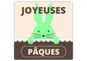 Étiquettes Joyeuses Pâques Lapin Vert