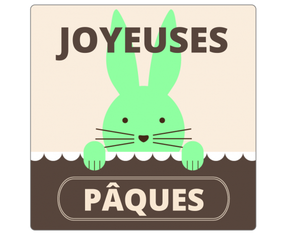 Étiquettes Joyeuses Pâques Lapin Vert